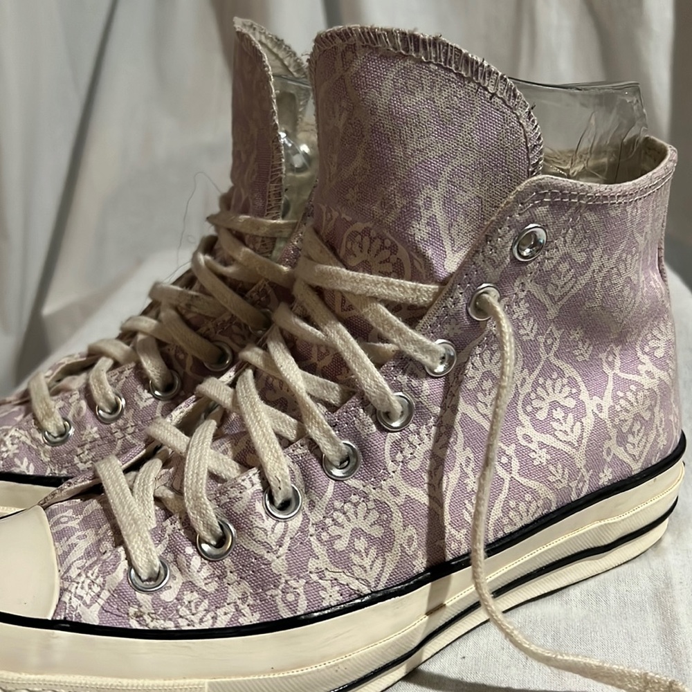 Converse Chuck Taylor ALL STARs high top lavender/white  abstract floral design